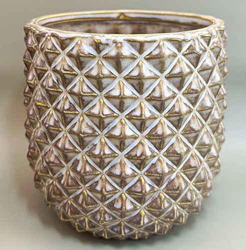 Textured ceramic planter pot - ceramic,