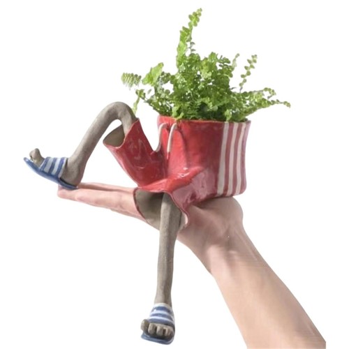 Cute leggy sitting - leggy, ceramic