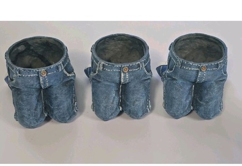 Denim pants resin flower - pants, pot